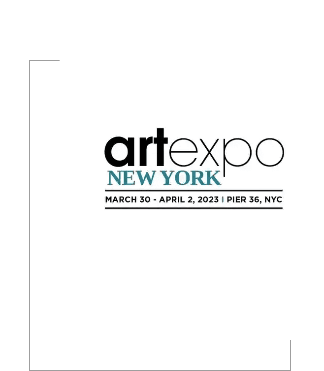 A green and white square with the words artexpo new york march 2 0-april 3, 2 0 2 1.